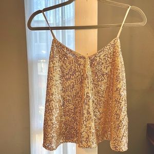Gold sequin tank